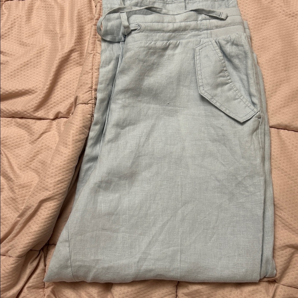 Talbots Baby Blue Linen Trousers - Picture 7 of 7